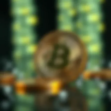 Illustration of the blockchain technology behind Bitcoin