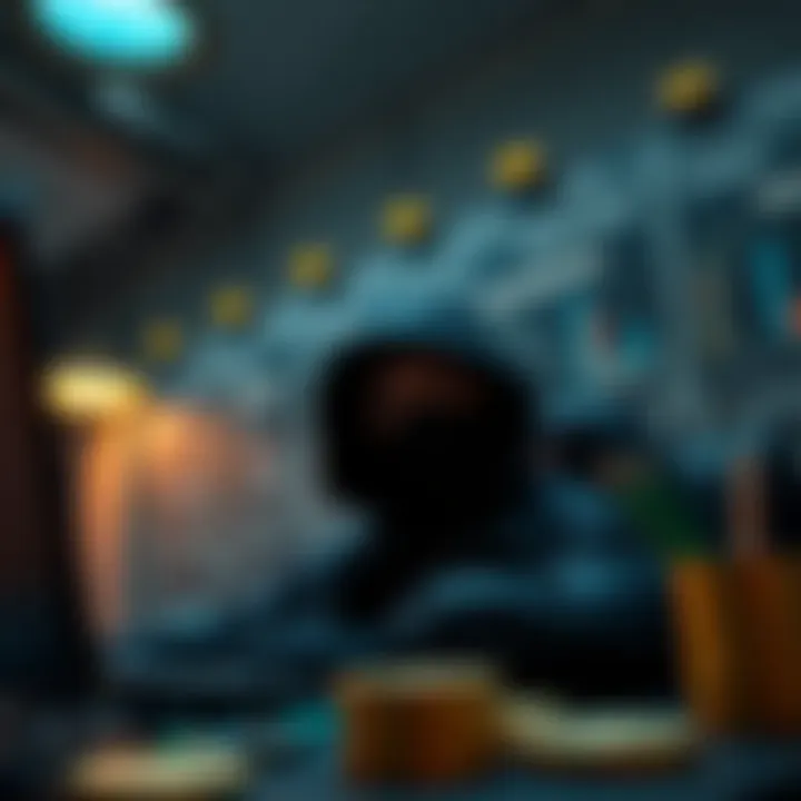 Illustration depicting the intersection of blackhat SEO tactics and cryptocurrency paradigms