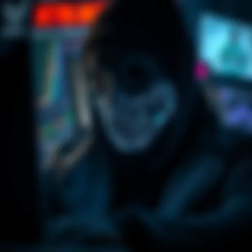 Conceptual illustration of blackhat strategies in digital marketing