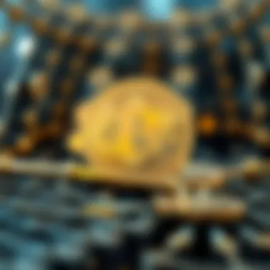 Graphical illustration of blockchain technology underlying Bitcoin
