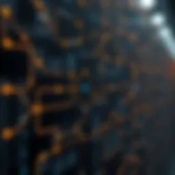 Visual representation of blockchain transaction flow