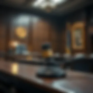 A courtroom setting highlighting the significance of cryptocurrency legal battles.