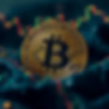 An abstract graphic illustrating the volatility of cryptocurrency markets