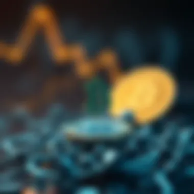 Conceptual illustration of cryptocurrency and blockchain technology