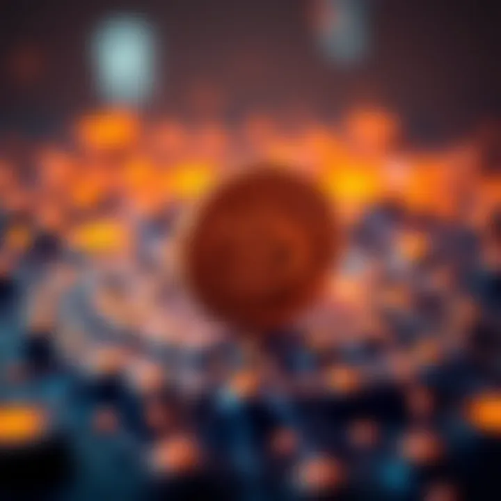 A visual display showing the integration of blockchain technology with Dent Coin.