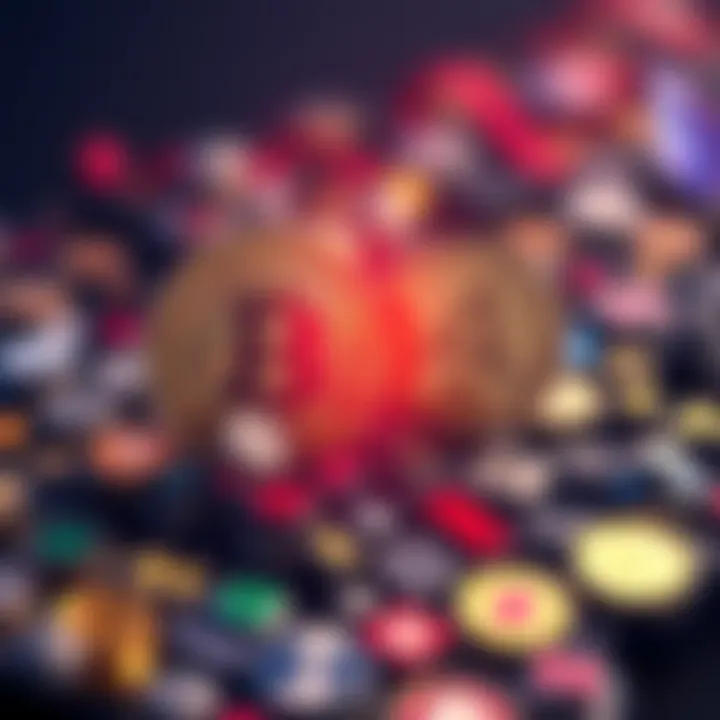 An illustration depicting various altcoin logos