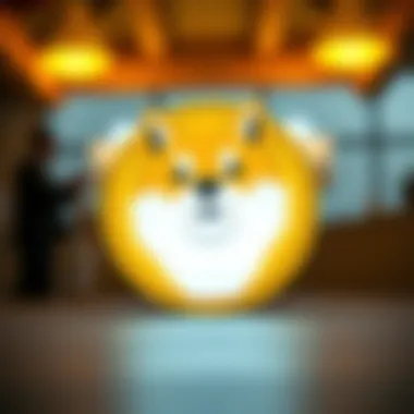 A visual representation of Dogecoin's logo featuring the Shiba Inu dog