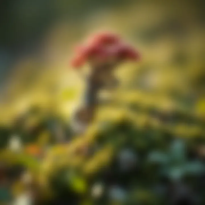 An abstract representation of blockchain technology intertwined with nature