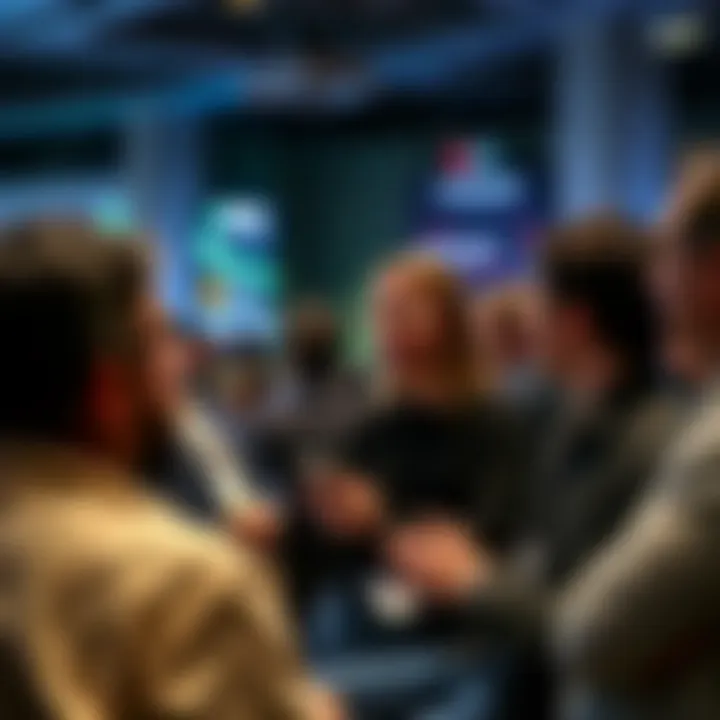 Participants engaging in discussions about cryptocurrency trends.