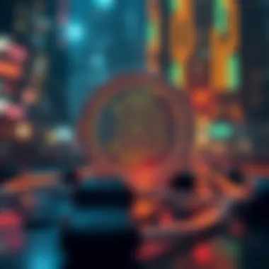 Futuristic depiction of blockchain technology's evolution with on-chain and off-chain elements