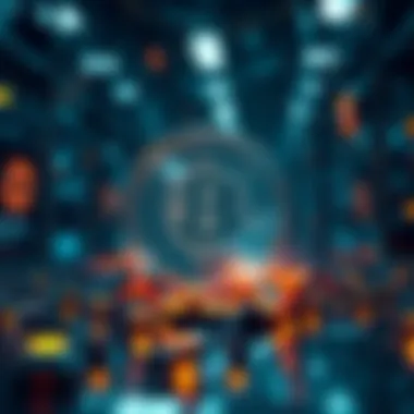 Futuristic technology intertwined with blockchain and dark web