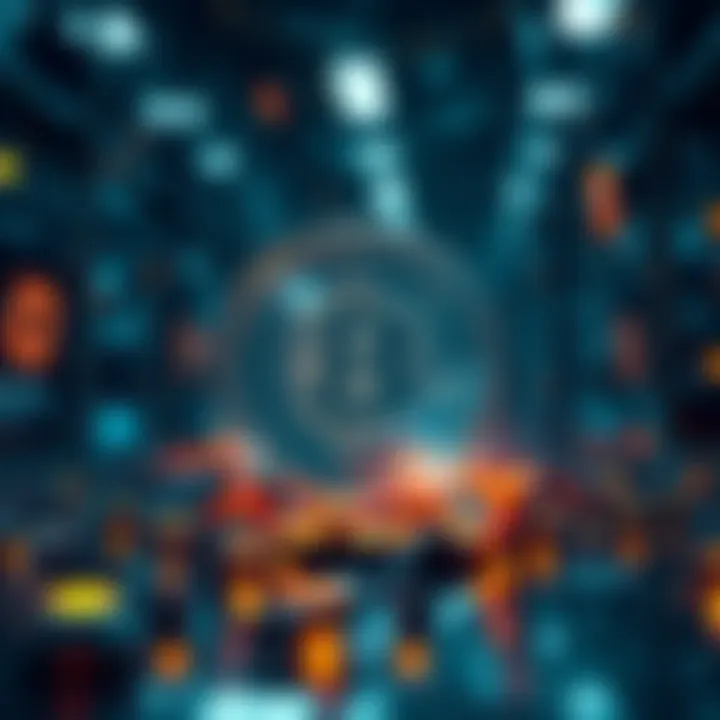 Futuristic technology intertwined with blockchain and dark web