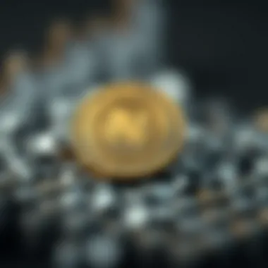 Conceptual illustration of NEM coin in the cryptocurrency market