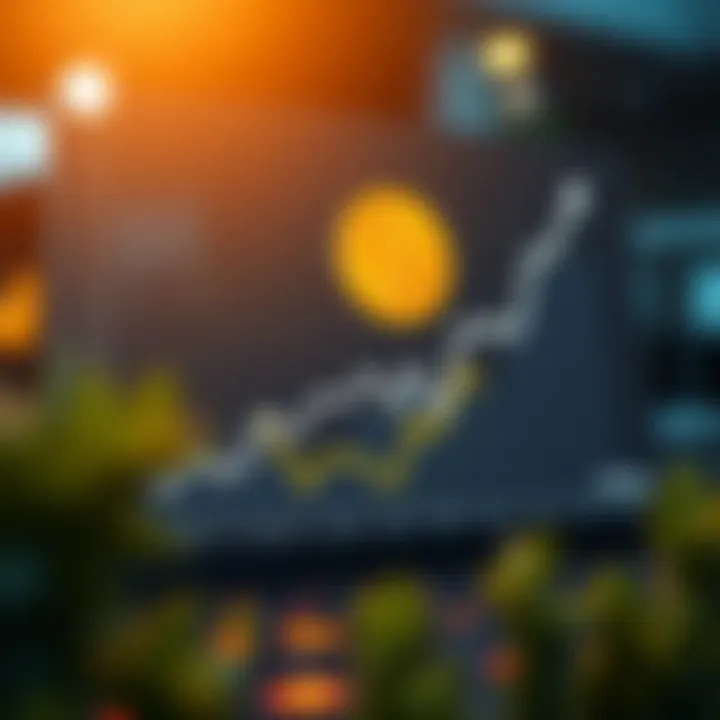 Investment opportunities illustrated through a growth chart