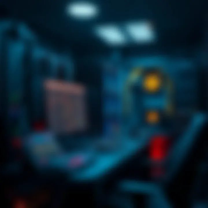 A sleek and modern cryptocurrency mining setup.