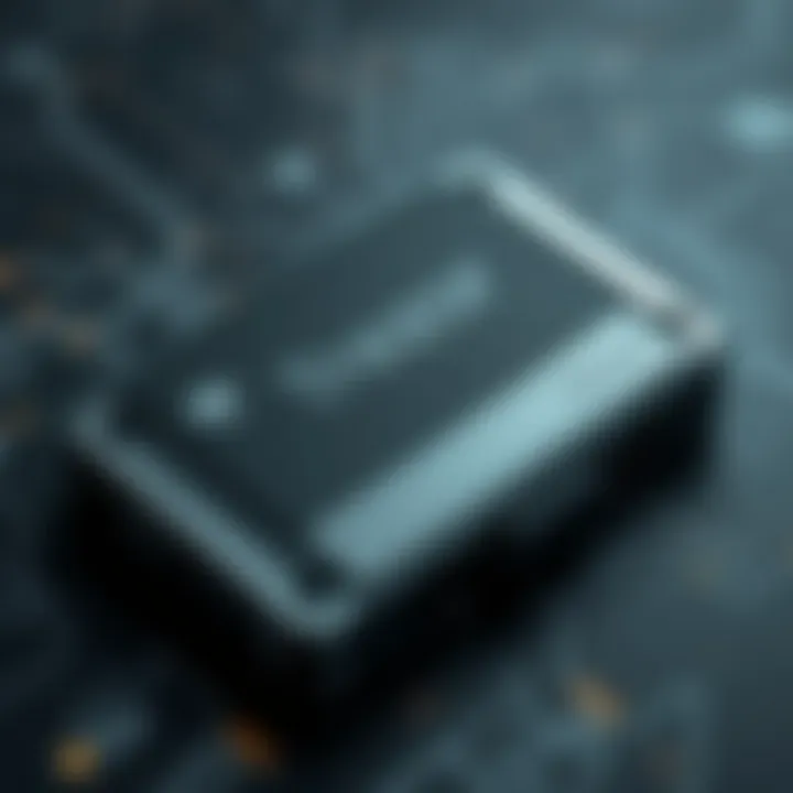 A close-up view of a Trezor hardware wallet showcasing its sleek design