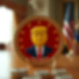 Symbolic representation of the intersection between politics and cryptocurrency