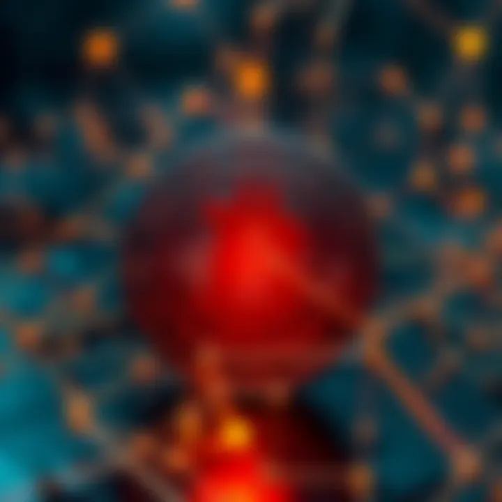 An abstract representation of blockchain technology's security aspects