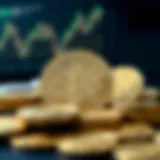 Conceptual visualization of yield finance coins in cryptocurrency market